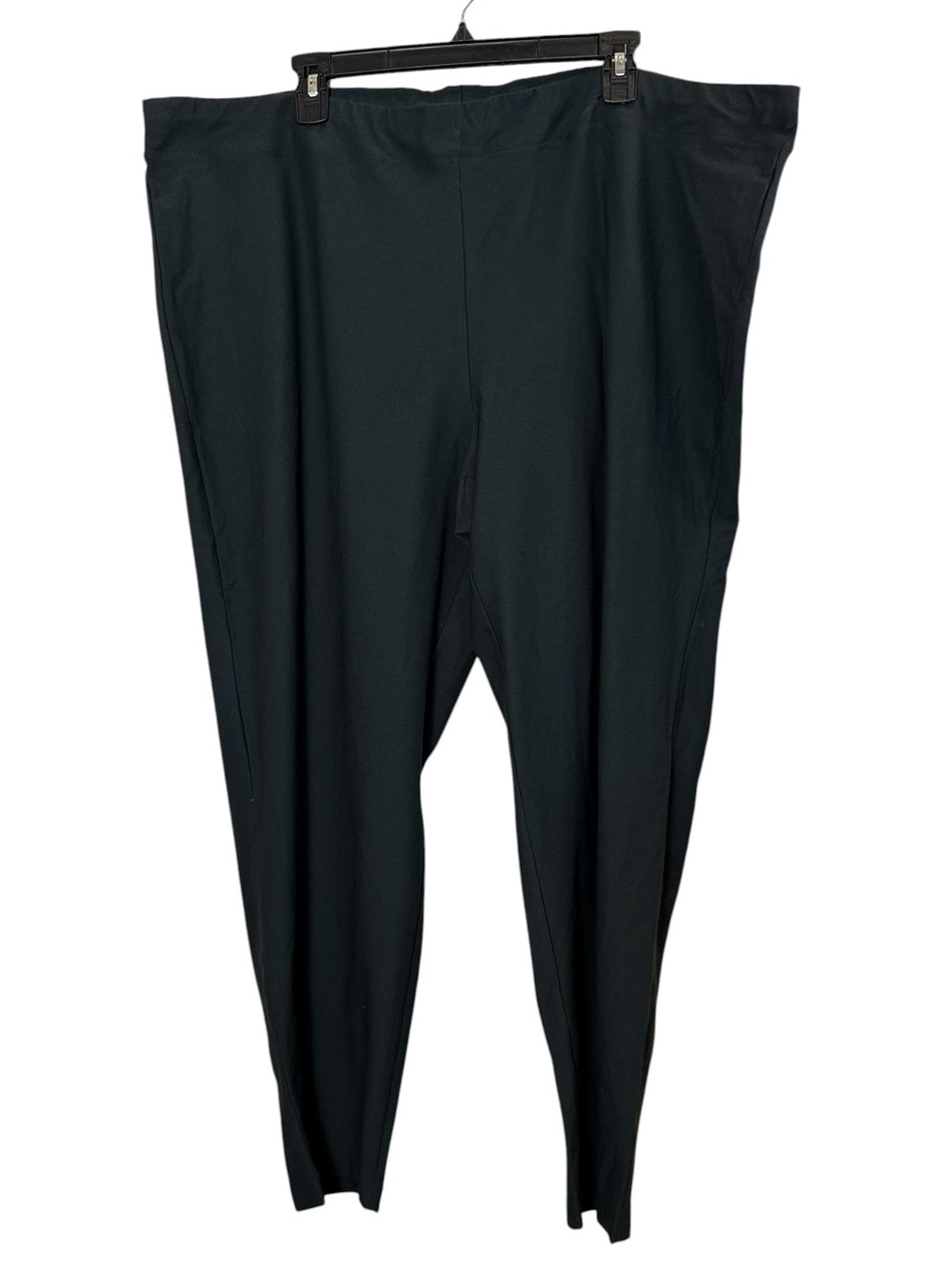 Eileen Fisher Woman Black Washable Stretch Crepe Slim Leg Ankle Pants sz 2X